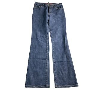 BATTERY PARK Women's Flare Jeans Med Wash Stretch Denim Size‎ 6 Tall Retro Charm